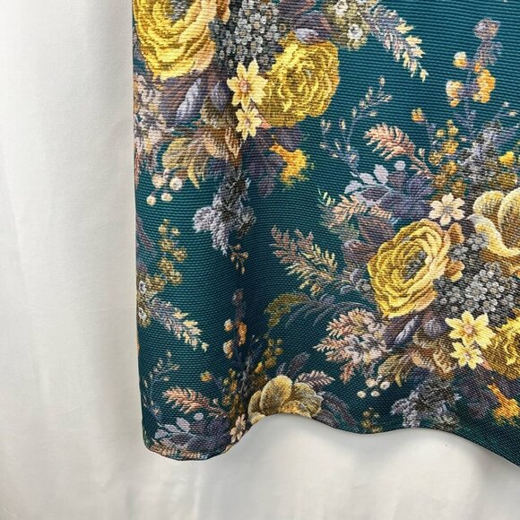 Asos Curve Womens A Line Dress Multicolor Floral Stretch Short Sleeve UK 14 - Picture 5 of 11